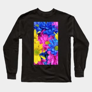 Bright Dyed Daisies, Natural Pattern Long Sleeve T-Shirt
